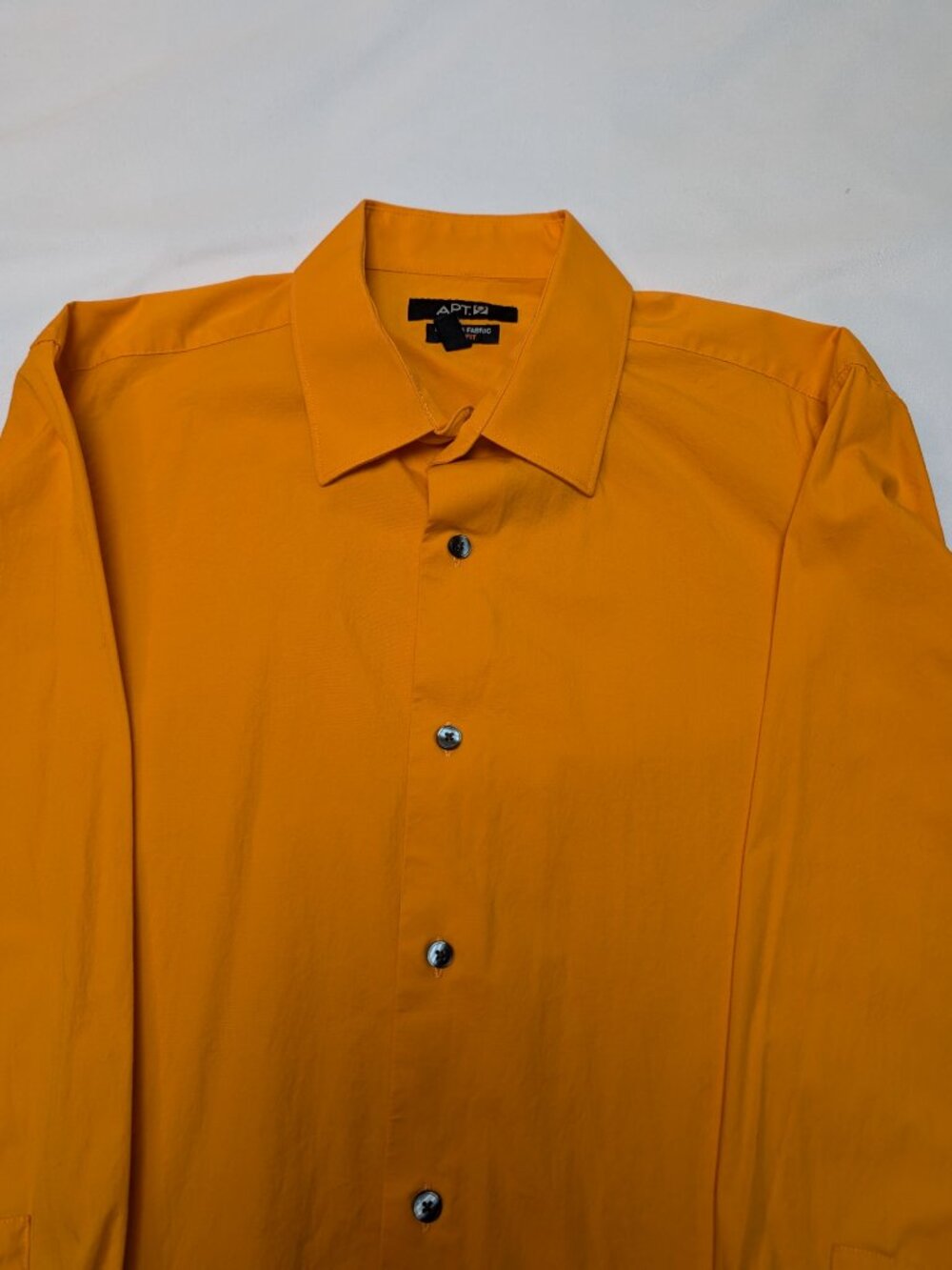 Apt 9 Mens Dress Shirt 16.5 32/33 Bright Orange Gold Slim Fit - Picture 3 of 5